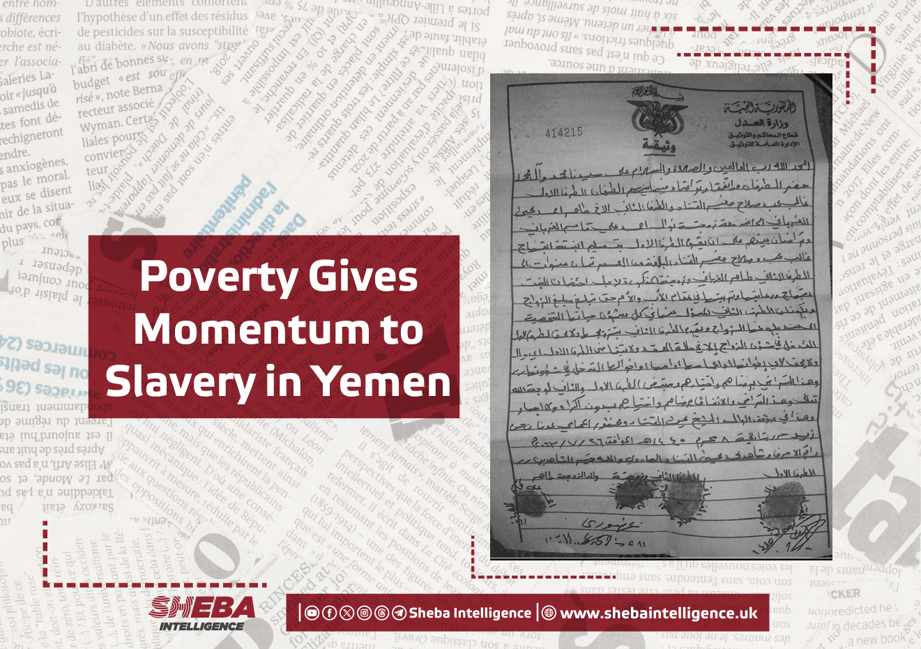 Poverty Gives Momentum to Slavery in Yemen