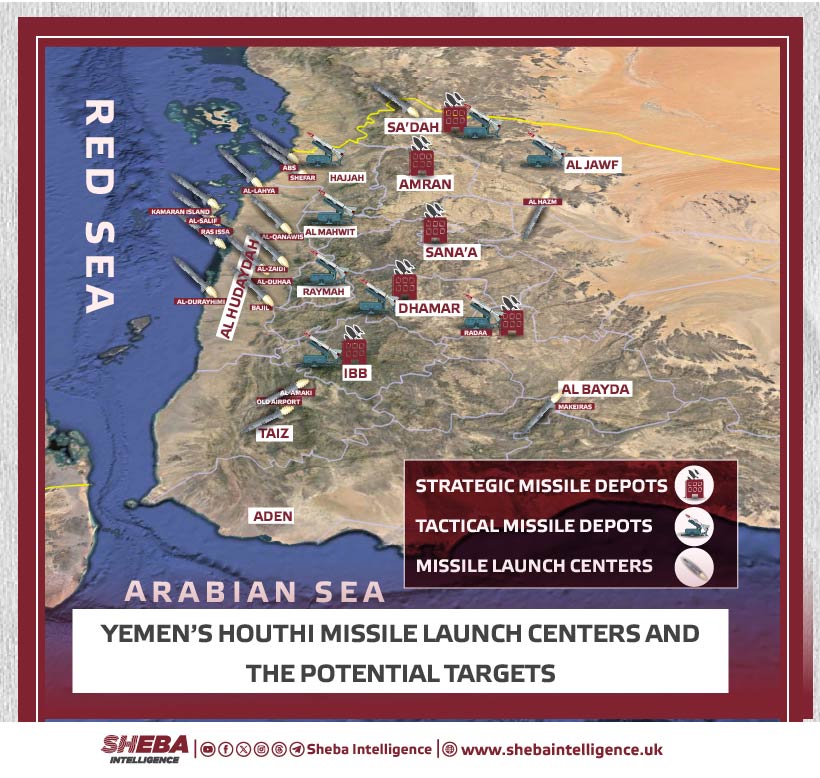 Yemen’s Houthi Missile Launch Centers and the Potential Targets