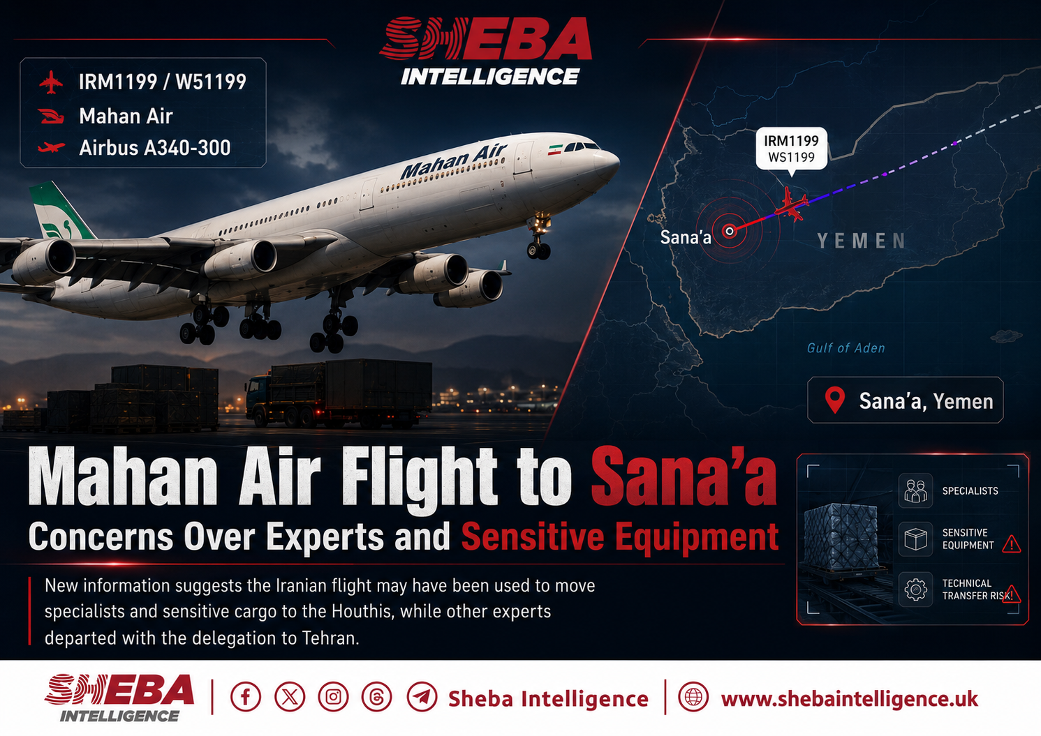Follow-up: Mahan Air Flight to Sana’a Raises Concerns Over Possible Transfer of Experts and Sensitive Equipment to the Houthis