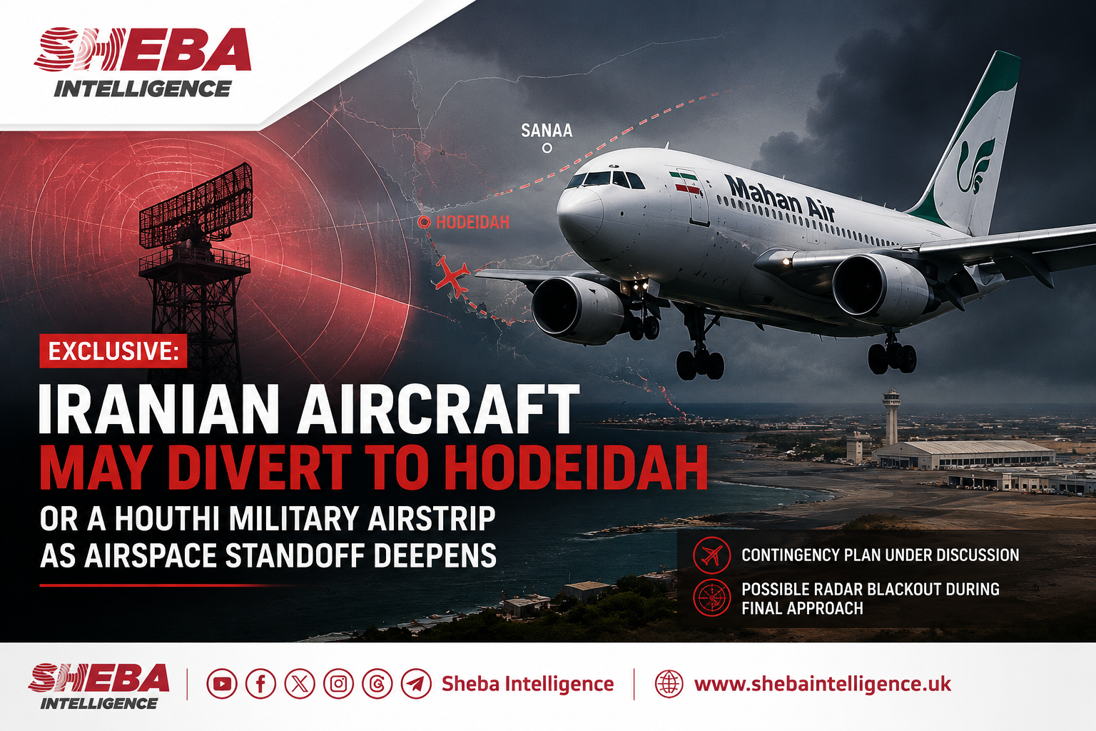 Exclusive: Iranian Aircraft May Divert to Hodeidah or a Houthi-Controlled Military Airstrip as Yemen’s Airspace Standoff Deepens