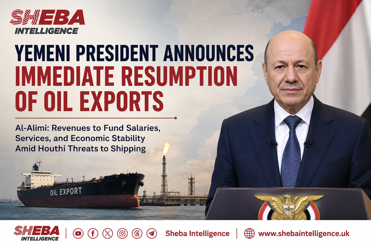 Yemeni President Announces Immediate Resumption of Oil Exports Amid Escalating Houthi Maritime Threats