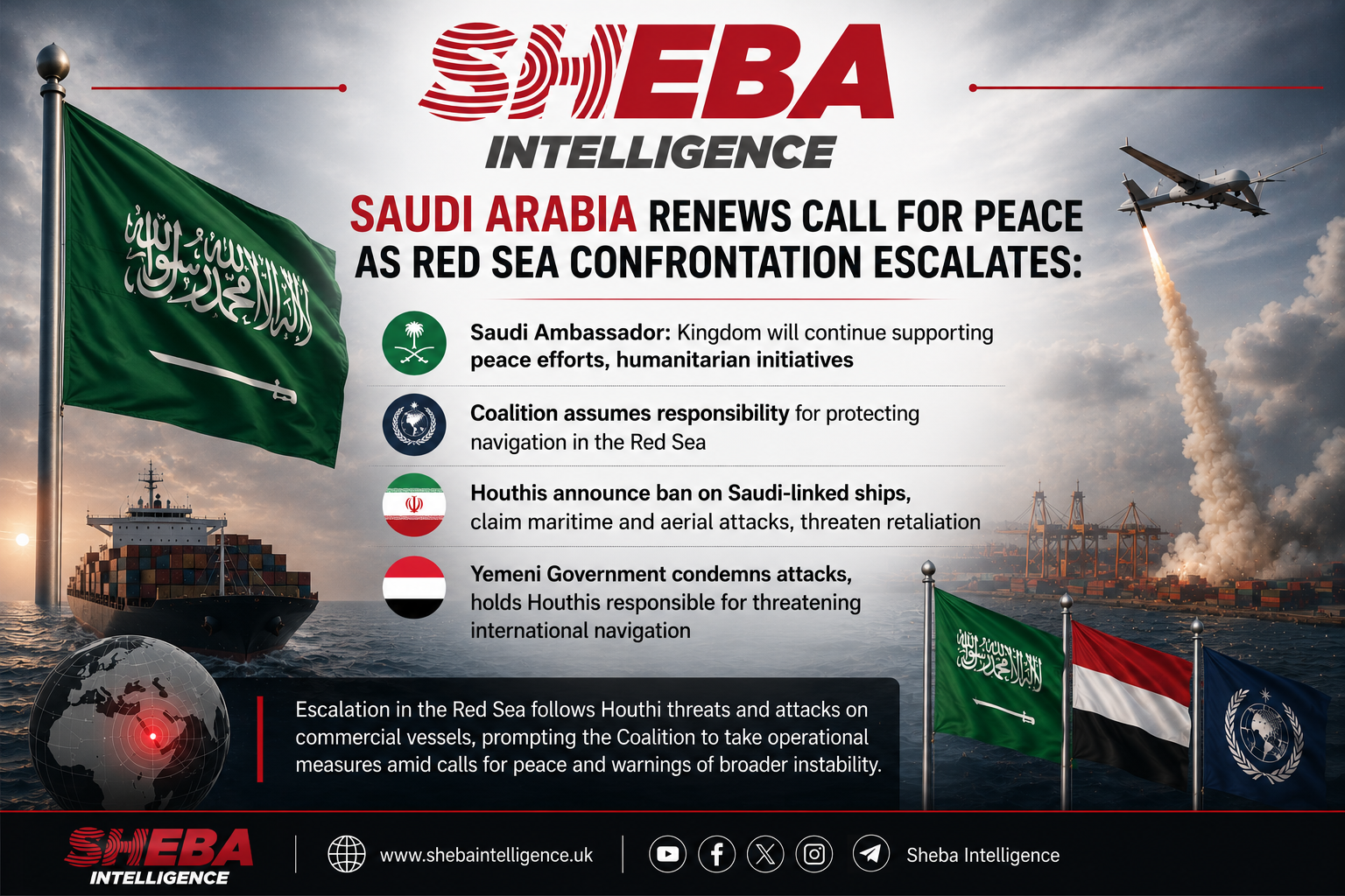 Saudi Arabia Renews Call for Peace in Yemen as Red Sea Confrontation Escalates