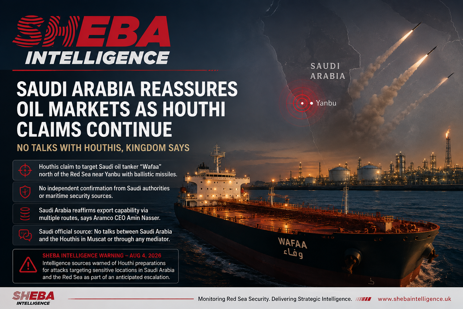 Saudi Arabia Reassures Oil Markets as Houthi Claims Continue Amid Rising Regional Tensions
