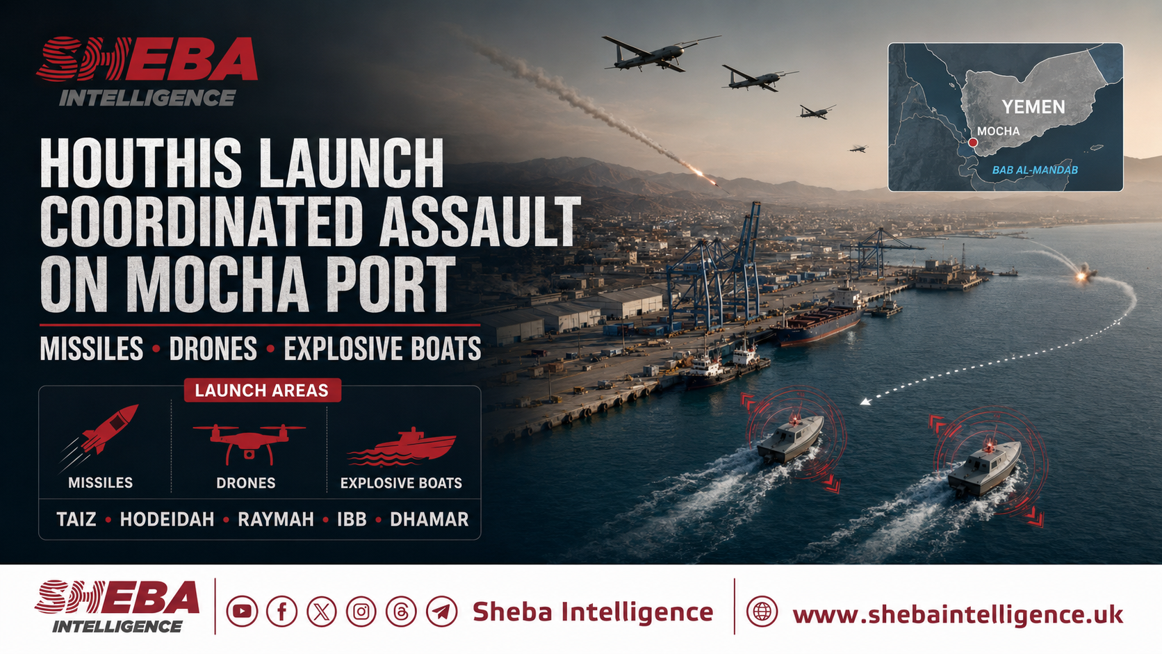 Houthis Launch Coordinated Missile, Drone and Explosive-Boat Assault on Mocha Port