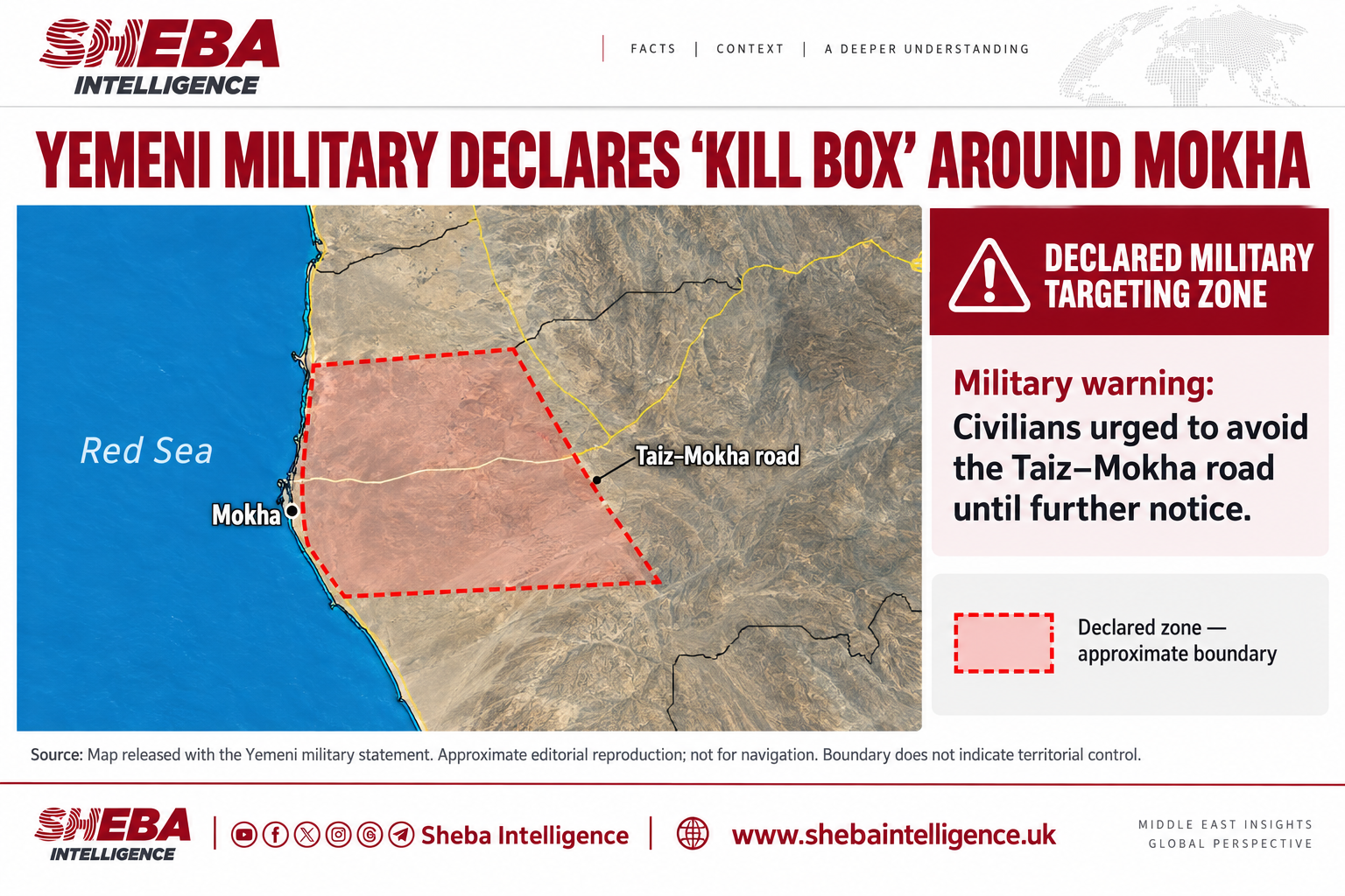 Yemeni Military Declares ‘Kill Box’ Around Mokha as Defence Council Signals Wider Response