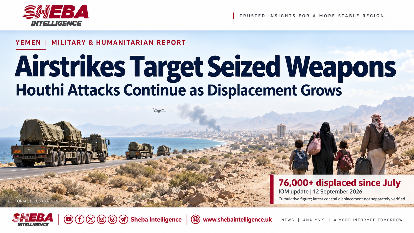 Airstrikes Target Seized Weapons as Houthis Press Attacks After Coastal Gains