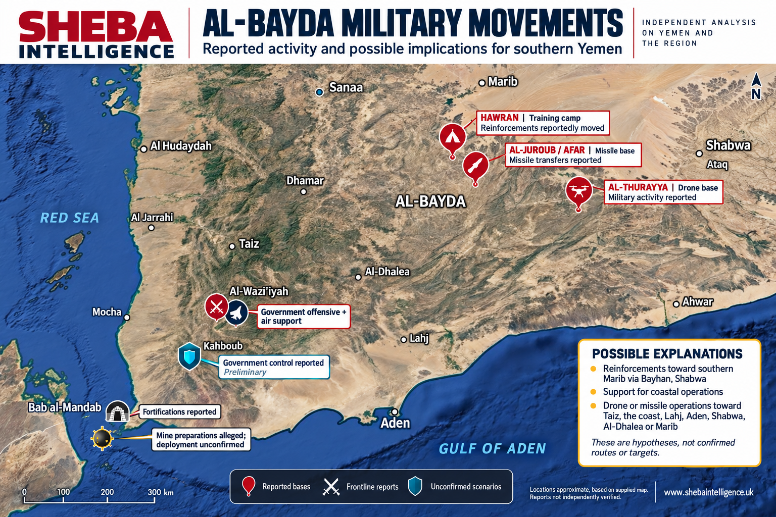 Houthi Movements in Al-Bayda Raise Questions Over Reinforcements and Wider Strike Preparations