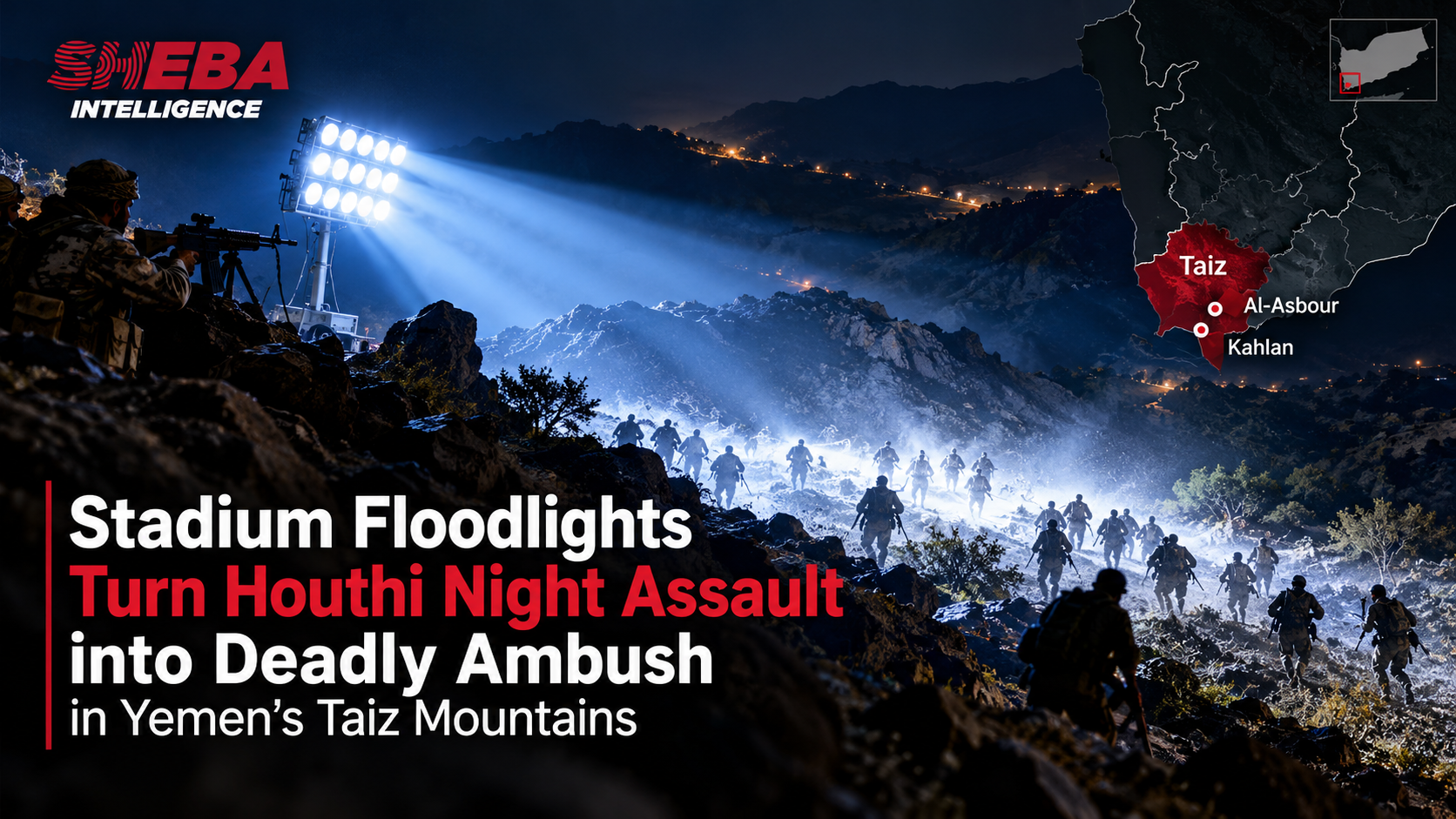 Stadium Floodlights Turn Houthi Night Assault into Deadly Ambush in Yemen’s Taiz Mountains